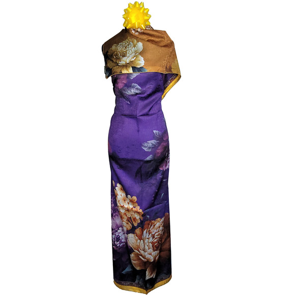 NWT Double-Sided Silk Scarf 27"x70" Long Rectangle Shawl Wrap 8693 - Picture 4 of 9